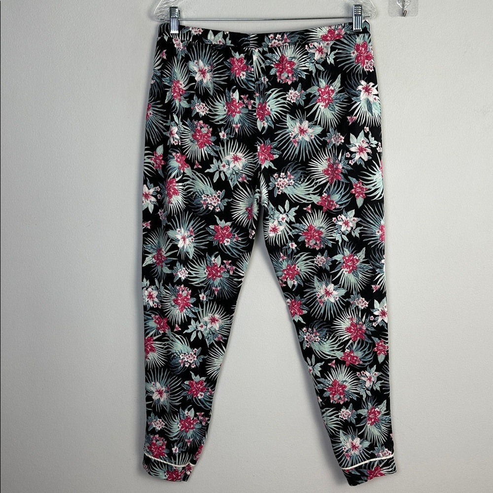 Hurley Pajama Set Large Jogger Pants Pockets Button Long Sleeve Matching Bra 36C - Picture 10 of 16